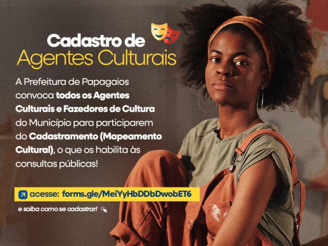 Prefeitura de Papagaios convida agentes culturais para cadastramento e atualização de dados